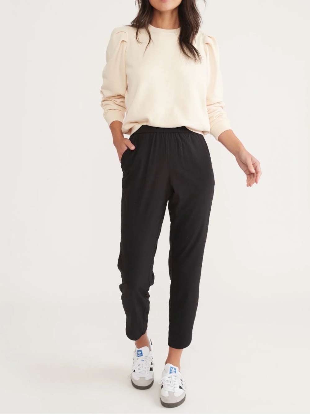 Marine Layer Allison Dolphin Hem Black Pants Size XS